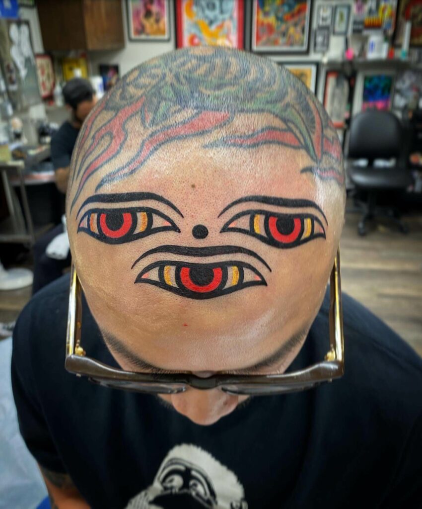 10+ Bald Head Tattoo Ideas That Will Blow Your Mind! 16 Colorful Head Tattoo Designs