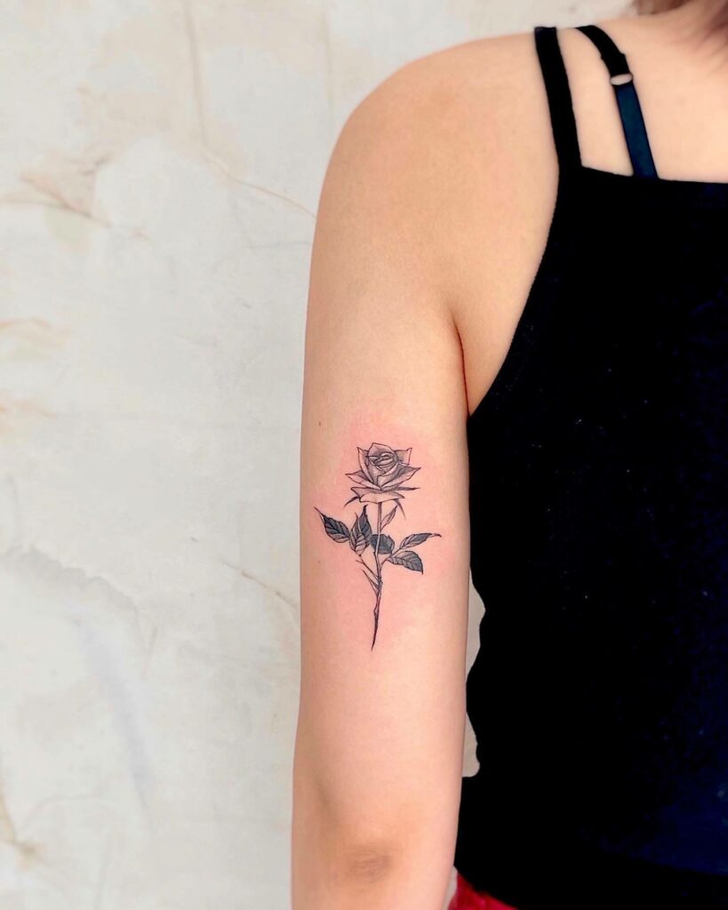 12+ Rose With Thorns Tattoo Ideas To Inspire You! 14 Black Rose Tattoo With Sharp Thorns