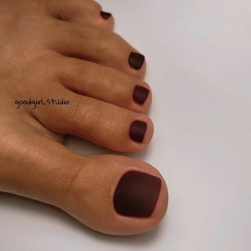 20 Latest Brown Pedicure Designs To Try In 2024! 24 Matte Dark Brown Pedicure
