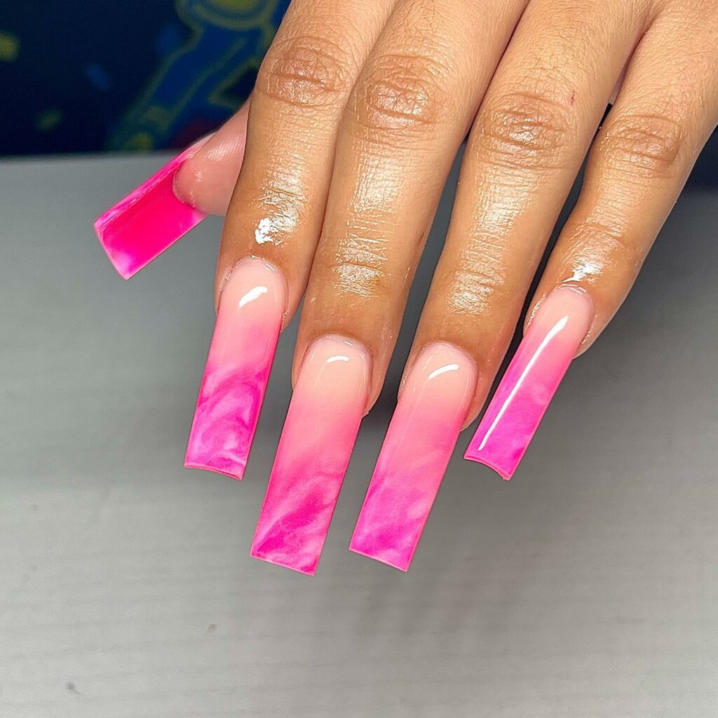 Discover 35 Pink Marble Nail Designs of 2024 22 Pink Ocean Ballerina Nails