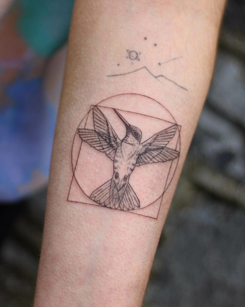 11+ Bird Forearm Tattoo Ideas That Will Blow Your Mind! 13 Da Vinci's Hummingbird Tattoo
