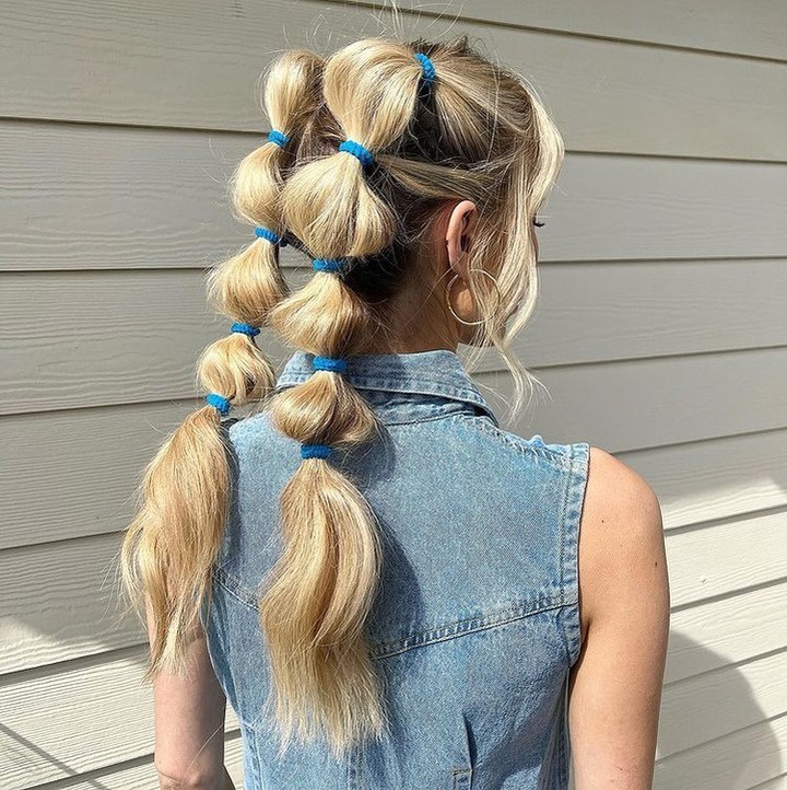 25 Bubble Braids Ideas to Try in 2024 13 Loose Double Bubble Braids
