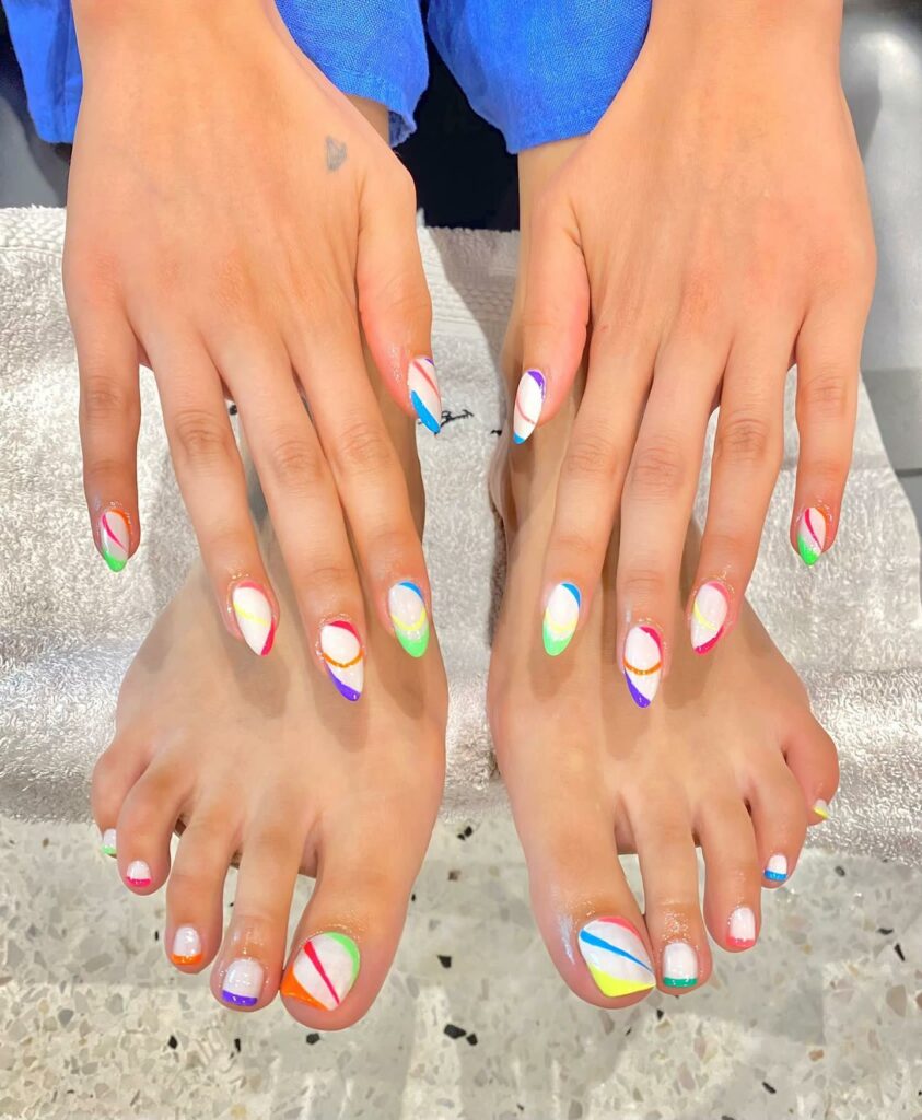 35 Rainbow Pedicure Ideas to Add Vibrancy to Your Look in 2024 10 Color-Blocked Bliss