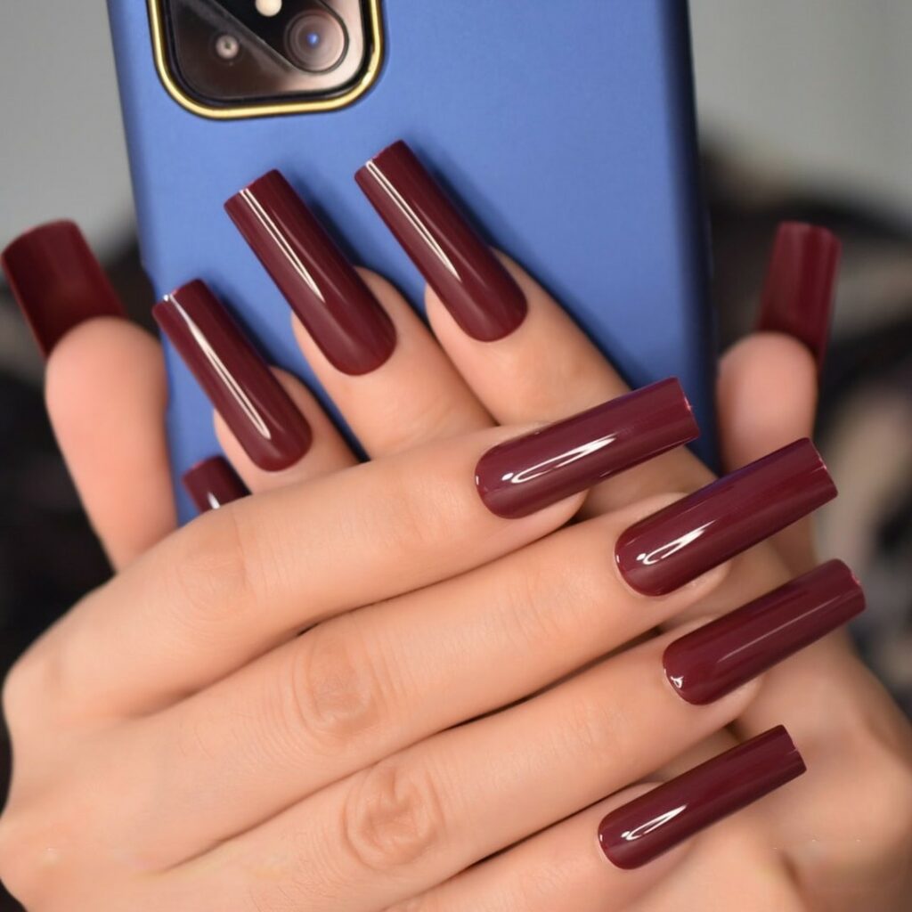 20 Latest Dark Red Nail Ideas To Try In 2024! 29 Dark Red Coffin Nails