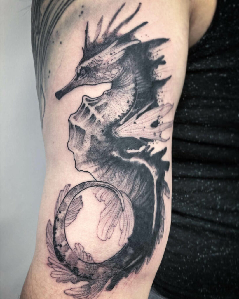 11+ Black Traditional Tattoo Flash Ideas That Will Blow Your Mind! 13 Snow Dragon Flash Tattoo