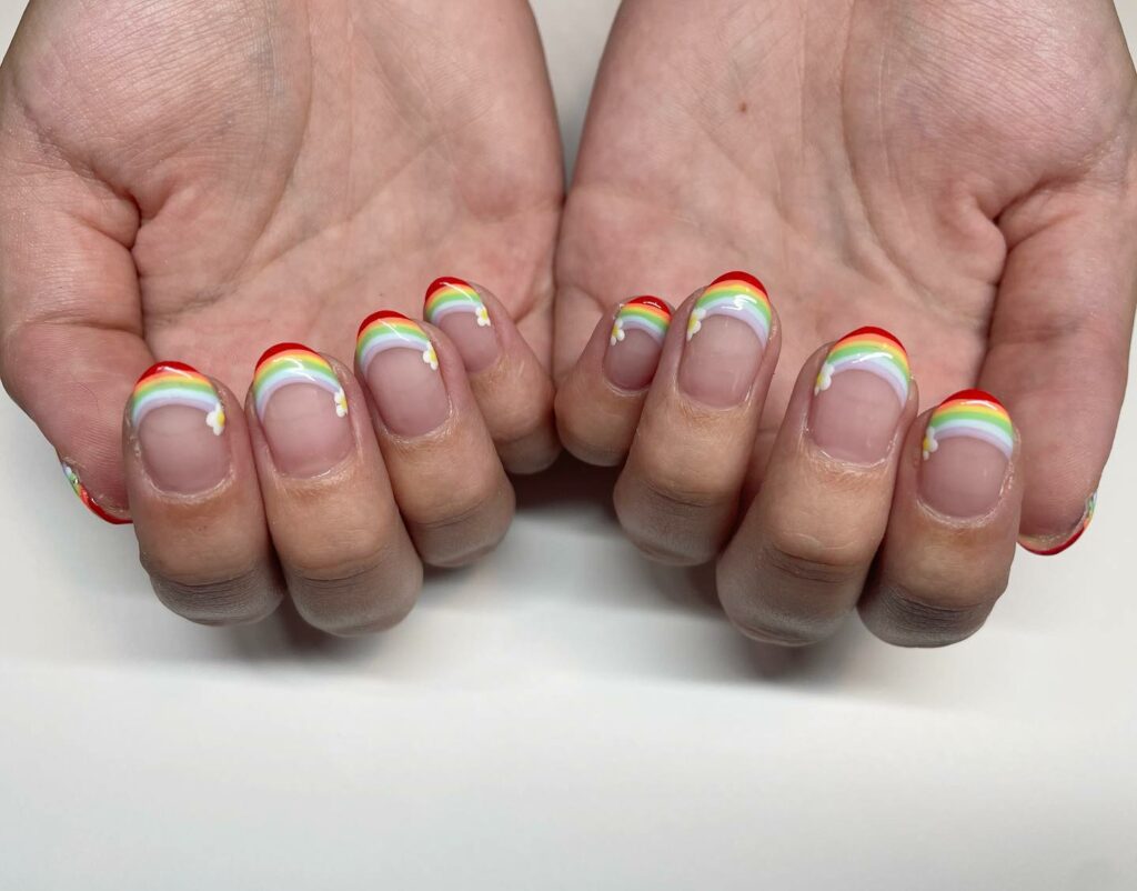 22 Latest Colorful French Tip Nail Ideas To Try In 2024! 37 Rainbow French Tip Nail Design