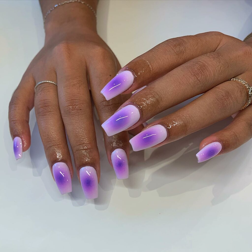 Discover 35 Purple Ombre Nail Designs To Try in 2024 34 Milky Nyx Ombré