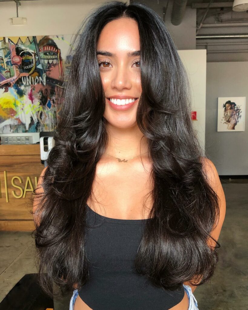 35 Face Framing Layers Ideas to Elevate Your Look in 2024 24 Bouncy Blowout for Medium Hair