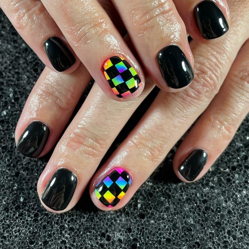 45 Latest Short Black Nail Designs To Try In 2024! 30 Black & Neon