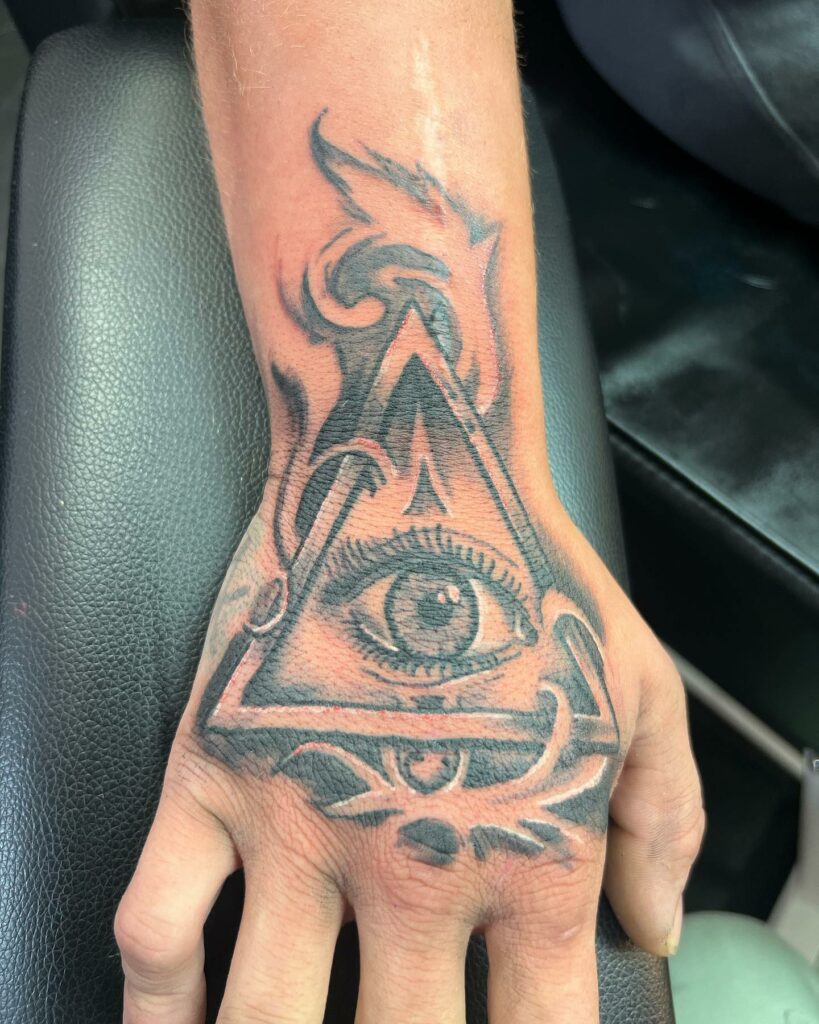 The Triangle Eye Tattoo Meaning & 10 Amazing Designs To Inspire You! 16 Triangle Eye Tattoo