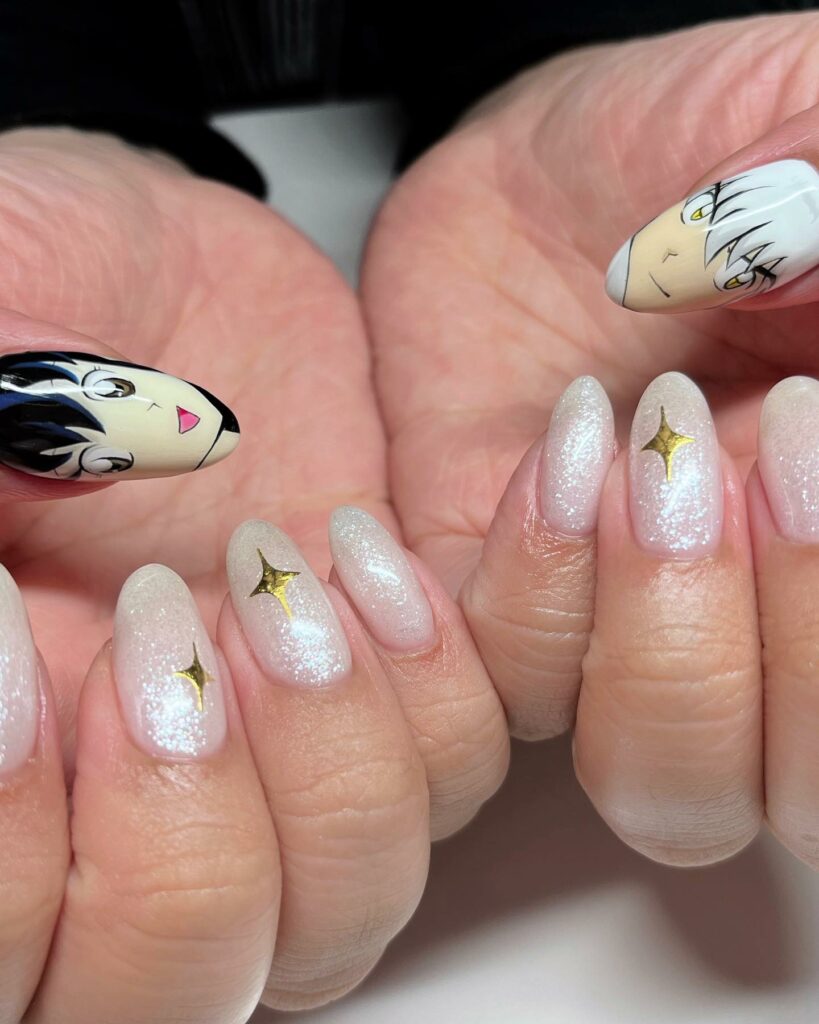 Embrace 40 Anime Nail Designs in 2024 38 Inuyasha And Kagome