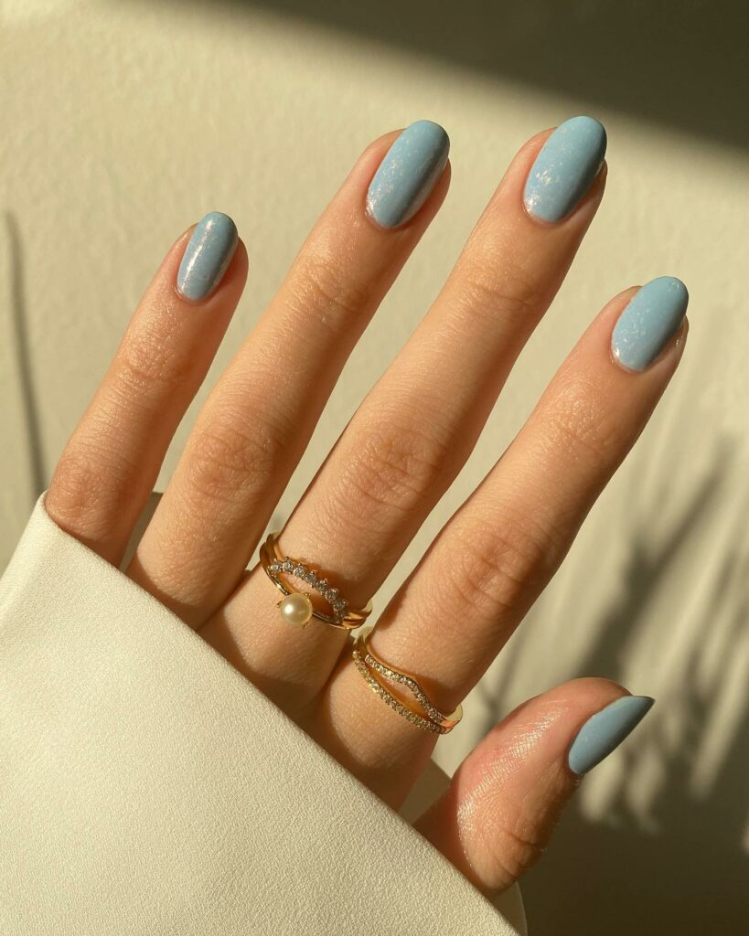 20 Latest Short Blue Nail Designs To Try In 2024! 42 Light Blue Short Nails