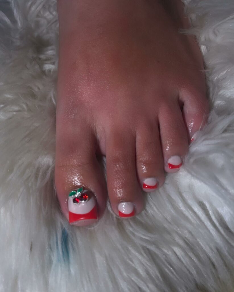 30 Festive Christmas Pedicure Ideas to Experiment with in 2024 33 Festive French Tips