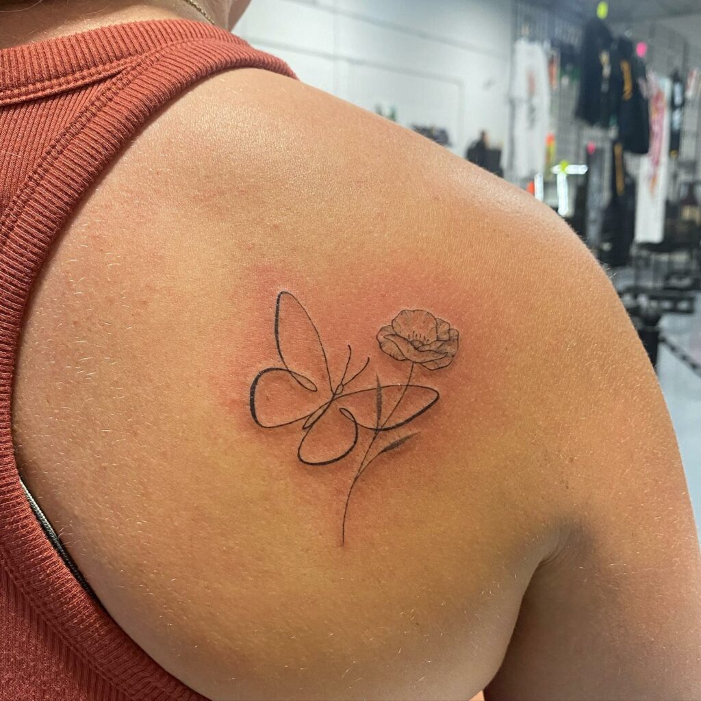 POPPY FLOWER TATTOOS: AN ACCURATE GUIDE TO THEIR MEANINGS 16 Butterfly and Poppy Tattoo
