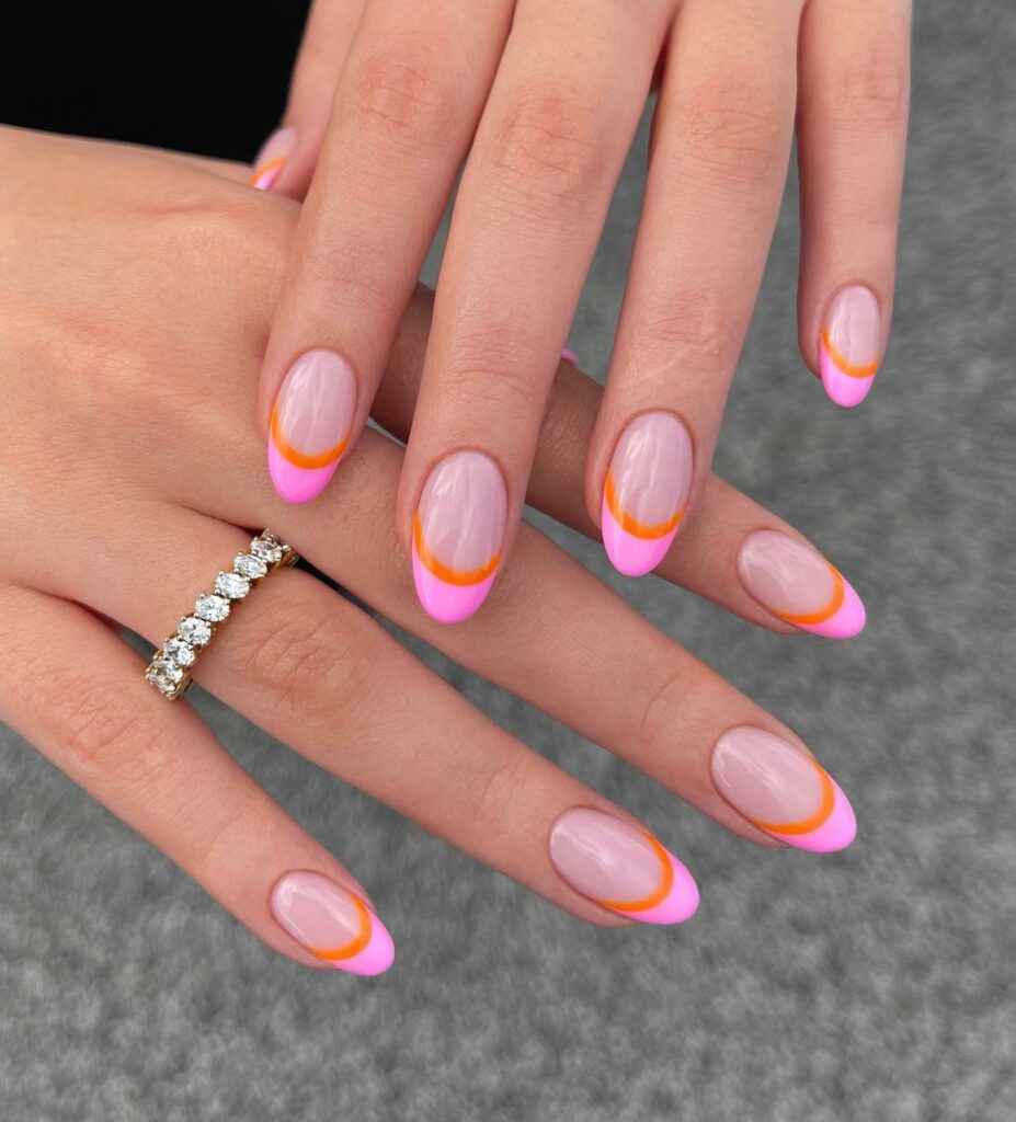Feel Vibrant with 30 Pink And Orange Nail Designs in 2024 29 Pink And Orange French Nails