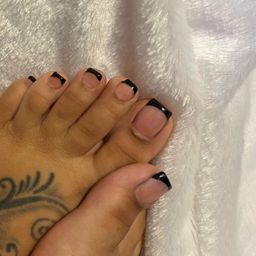 50 LATEST BLACK FRENCH PEDICURE IDEAS TO TRY IN 2024! 19 Square It Up!