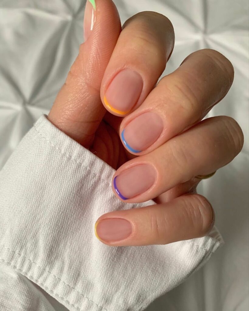 20 Latest Thin French Tip Nail Designs To Try In 2024! 19 Colorful Thin French Nails