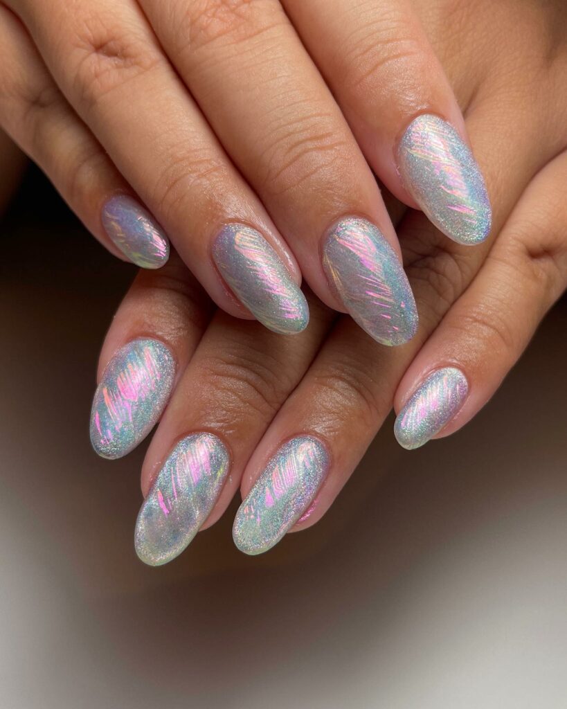 17 Latest Fairy Nail Designs To Try In 2024! 11 Fairy Chrome Round Nails