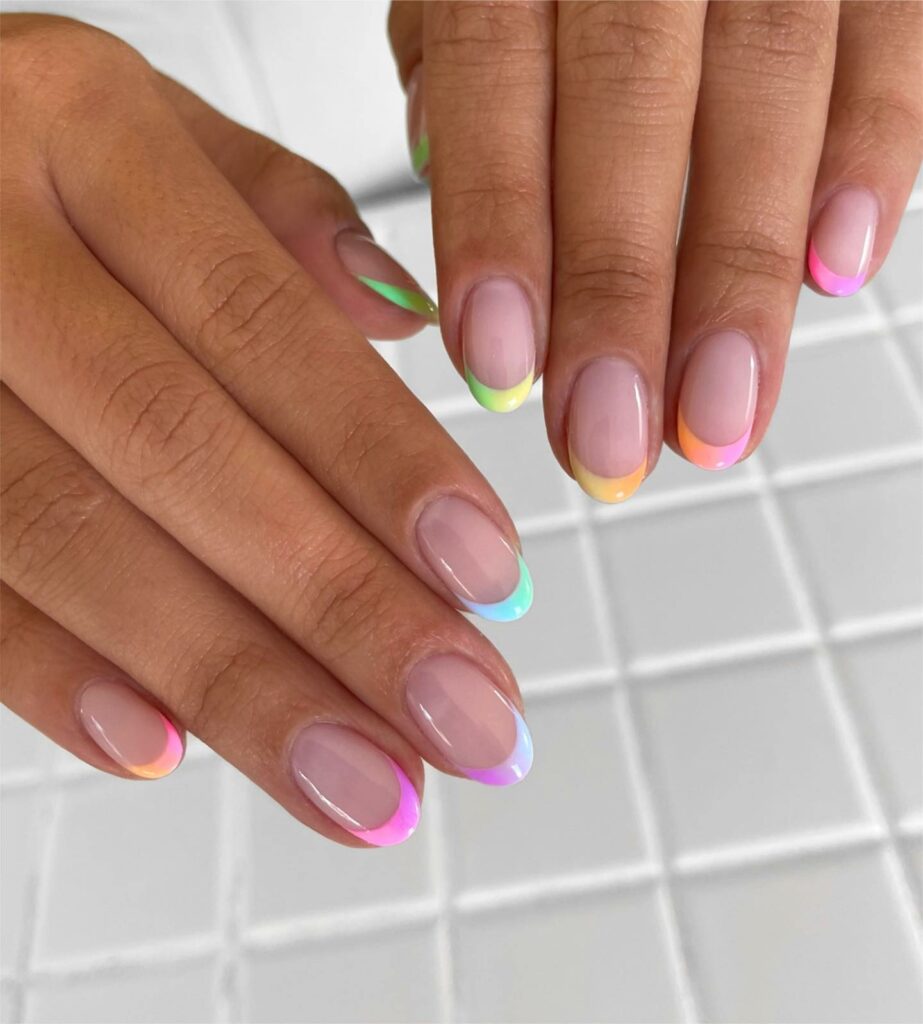 40 Latest Cotton Candy Nail Designs To Try In 2023! 43 Multicolored Cotton Candy Tip Nails