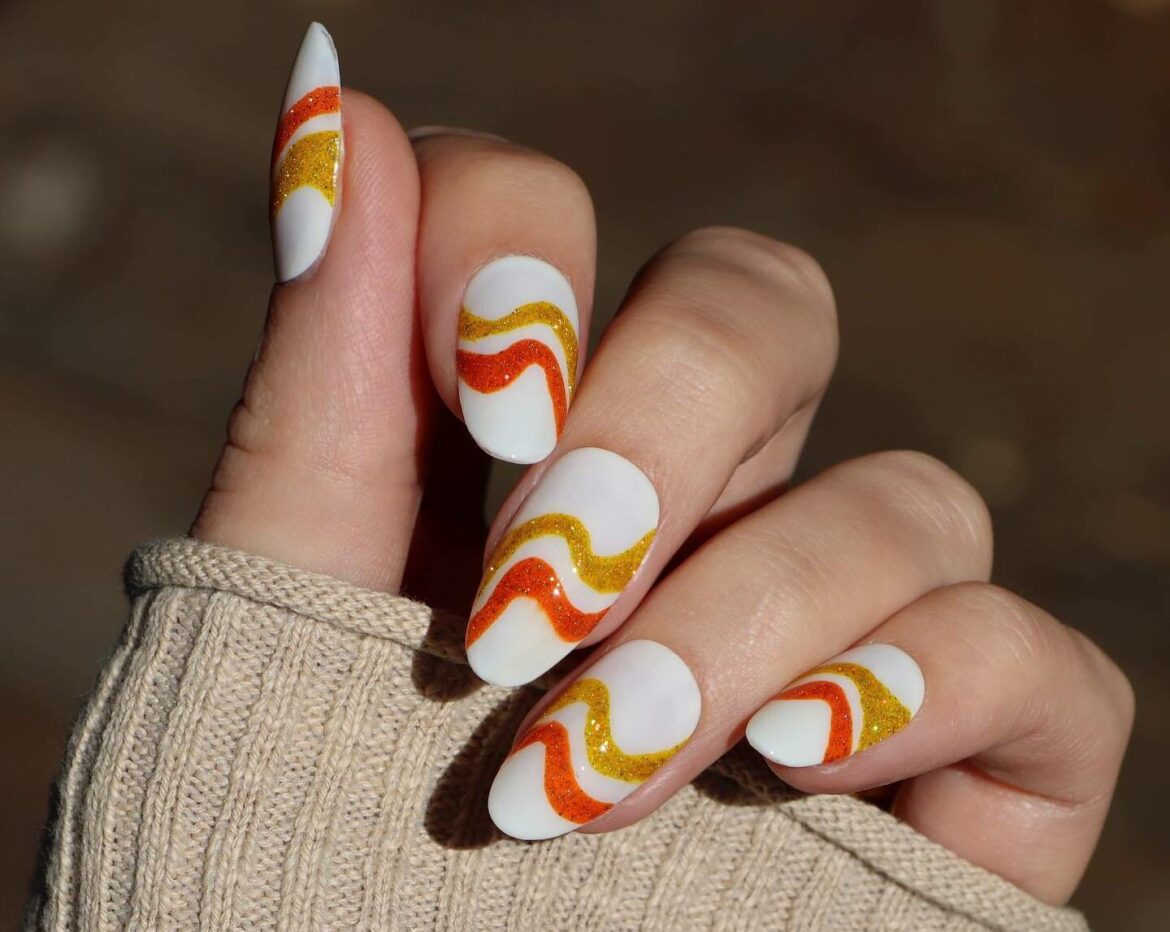 20 Latest Candy Corn Nail Design To Try In 2024! 15