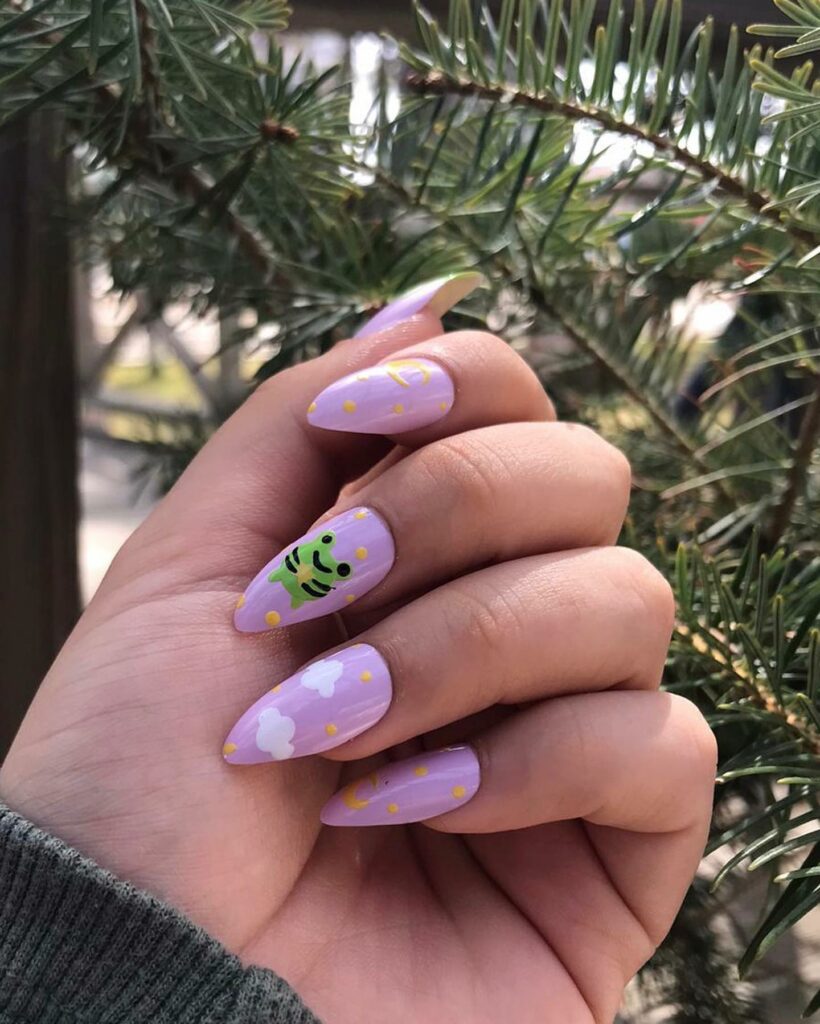 Hop into Fun with 20 Frog Nail Designs in 2024 27 Frog Art On Pink Color Nail