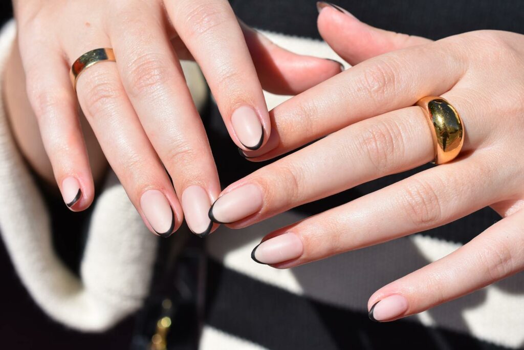 20 Latest Thin French Tip Nail Designs To Try In 2024! 20 Thin Matte Black French Nails