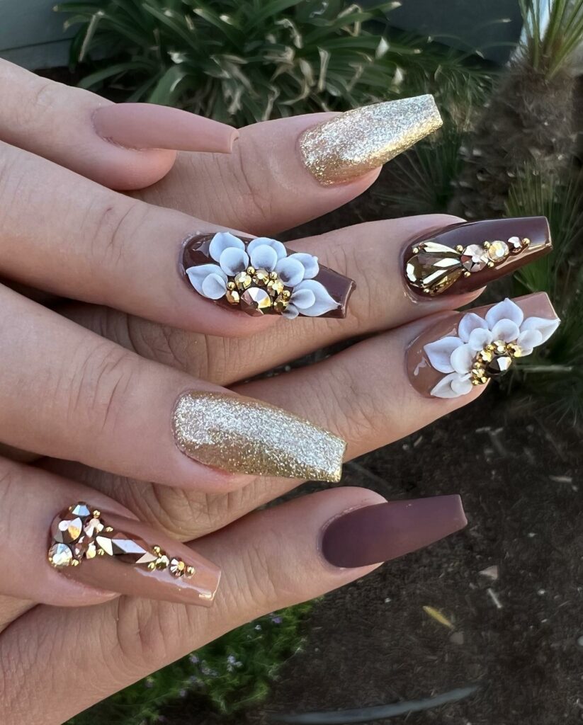45 Latest Nails With Rhinestones Designs To Try In 2024! 44 Sparkly Coffin Nail Design