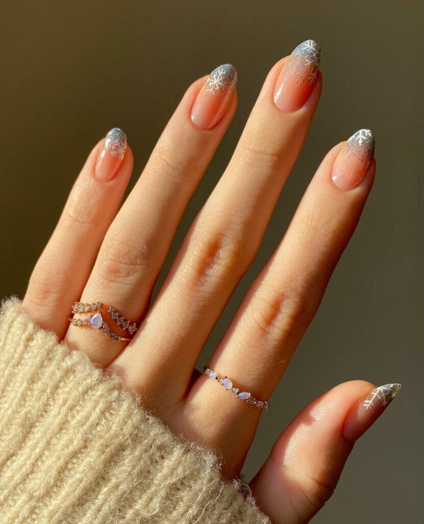 30 Latest Winter Nail Ideas To Try In 2024! 10 Winter French Tip Nails With Glitters
