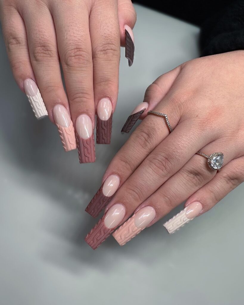 Stay Cozy with 25 Sweater Nail Ideas in 2024 27 Double The Chic With French Tips