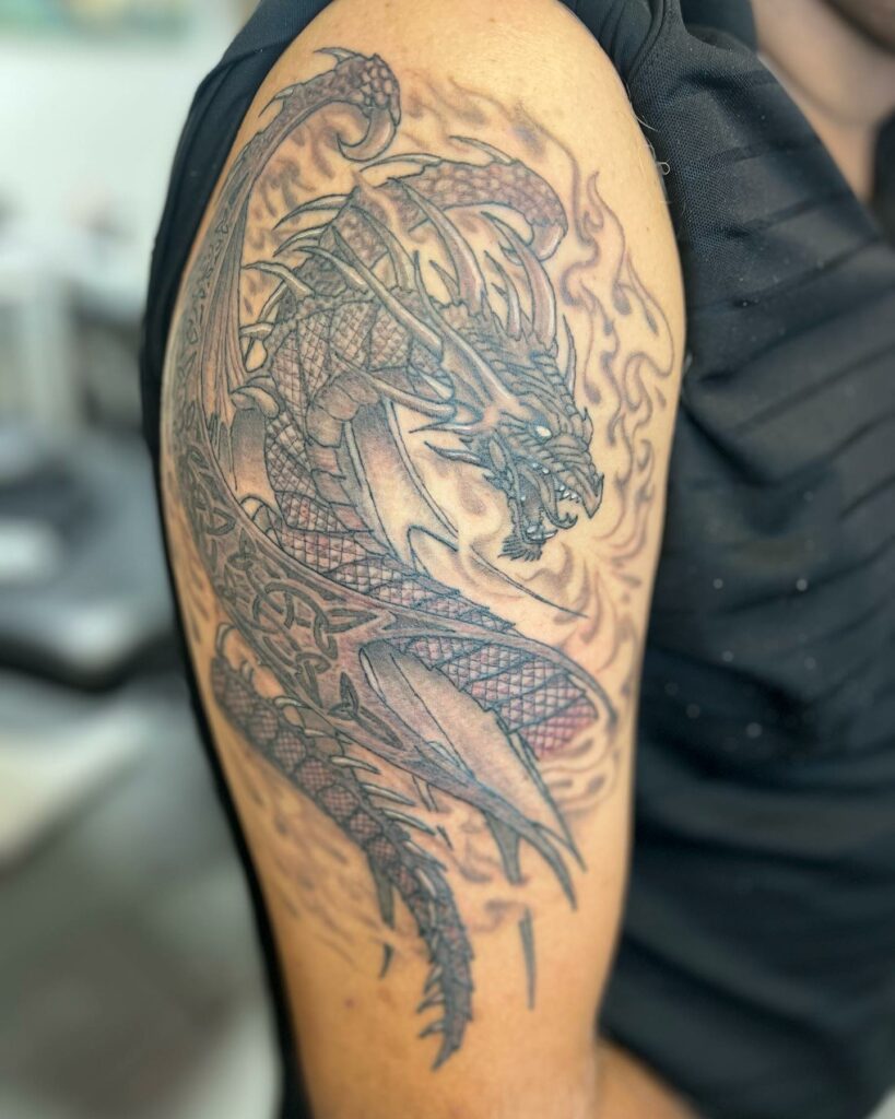20+ BEST DRAGON TATTOO FOR MEN - UPDATED FOR 2024 19 Celtic Dragon Tattoo