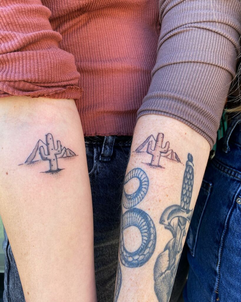 COOL CACTUS TATTOO DESIGNS + THEIR MEANINGS TO INSPIRE IN 2024 20 Matching Cactus Tattoos