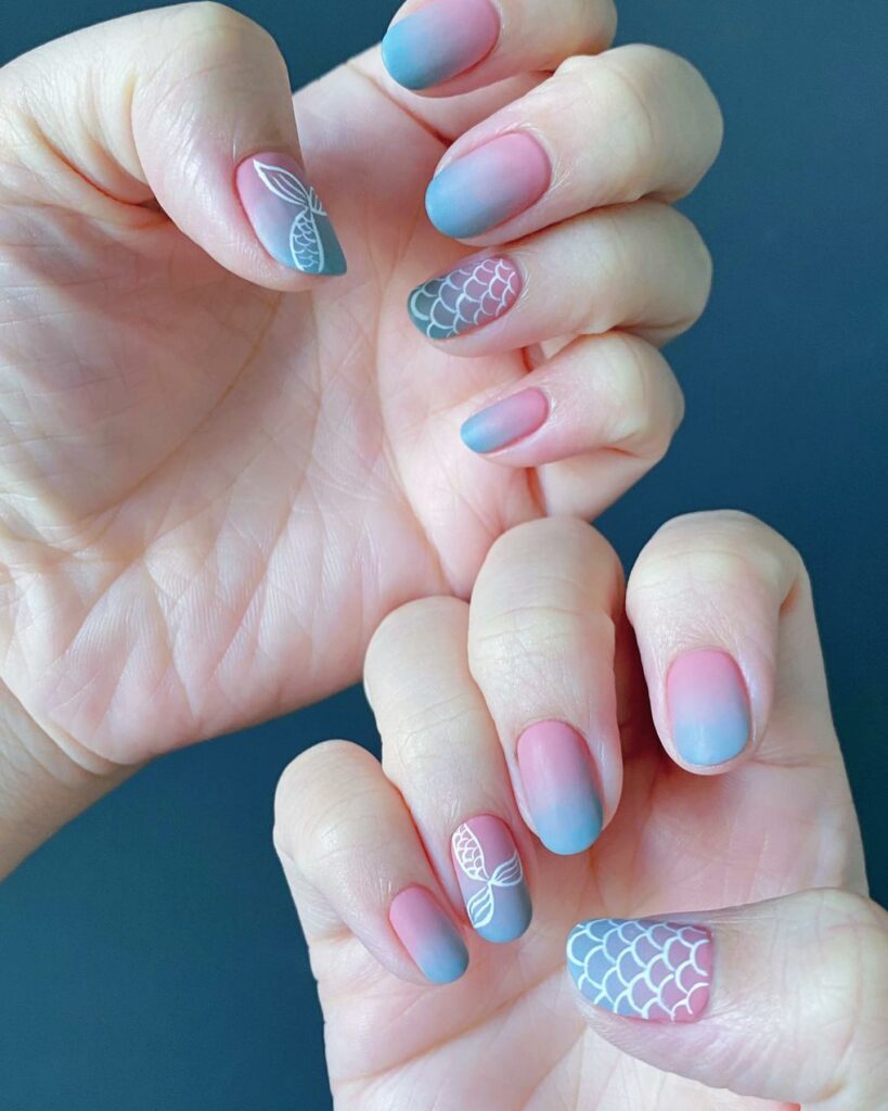 Feel Tropical with 35 Tropical Nails Designs for 2024 23 Ombre Mermaid Nails