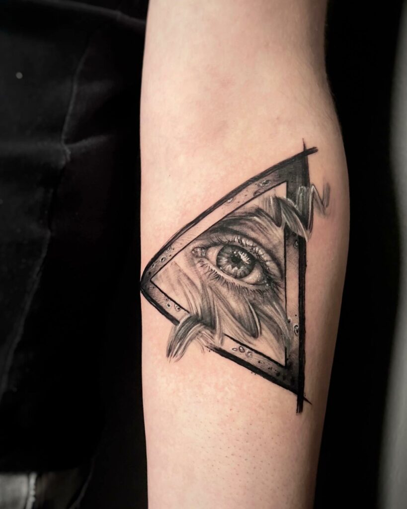 The Triangle Eye Tattoo Meaning & 10 Amazing Designs To Inspire You! 11 Triangle Eye Tattoo