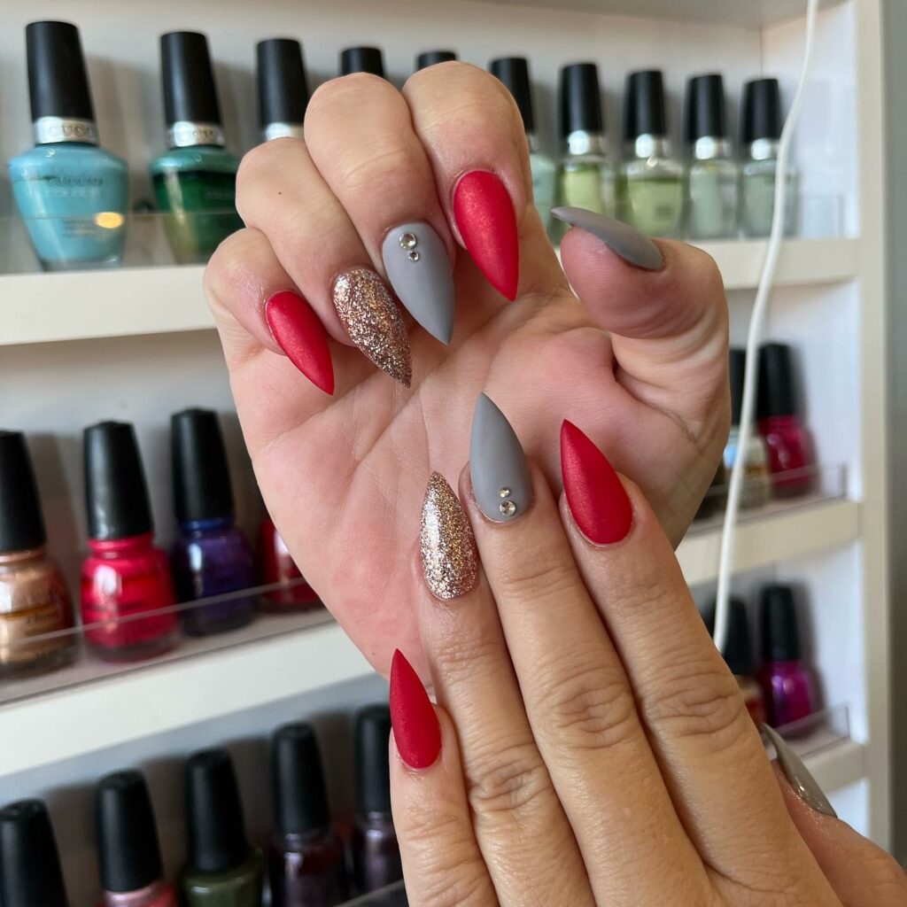 Embrace Neutrals with 35 Grey Nail Designs for 2024 38 Red And Grey Nails