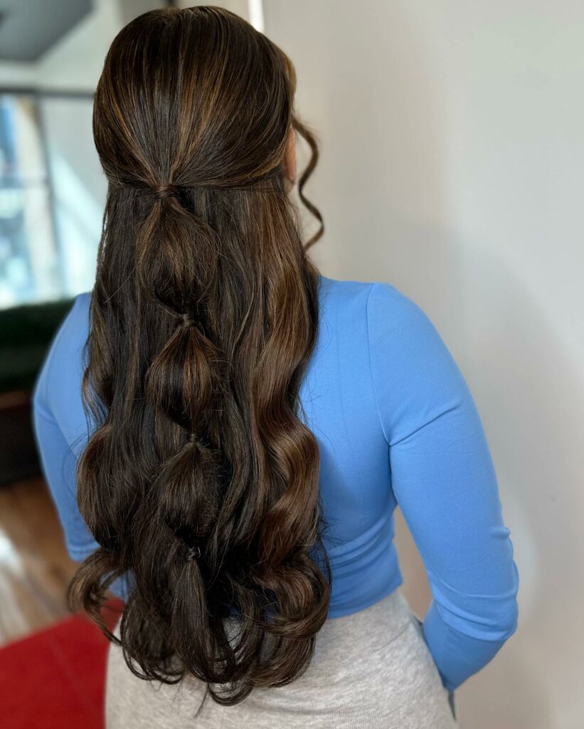 25 Bubble Braids Ideas to Try in 2024 25 Bubble Braid Half Up Half Down