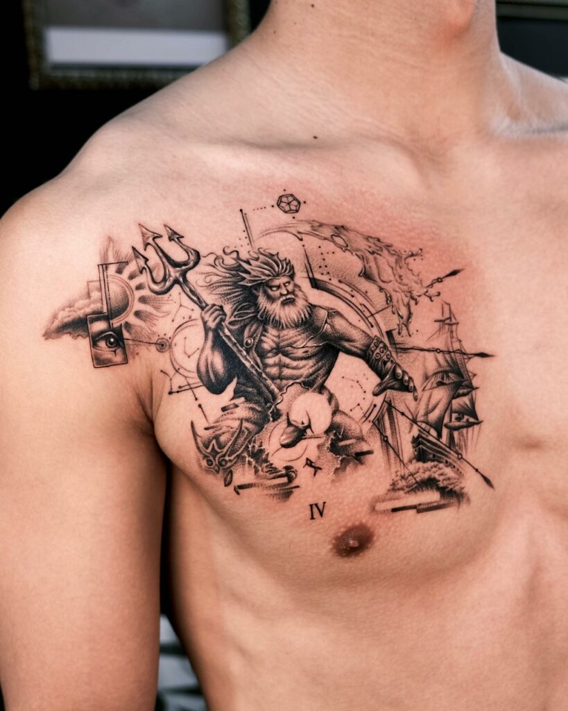 AWES0ME ANCIENT GREEK TATTOO DESIGNS + MEANINGS FOR 2024 17 Poseidon Tattoo