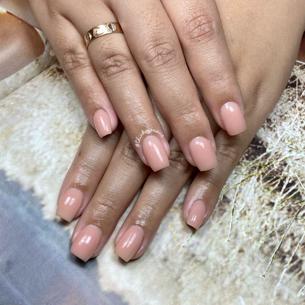 Experiment with 30 Short Square Nail Designs in 2024 44 Matte Short Square Salmon Nails