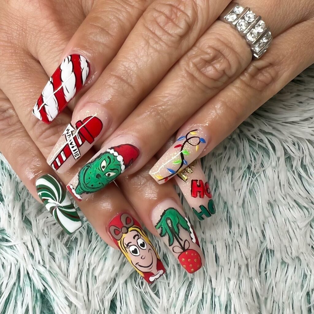Embrace the Holiday Spirit in 2024 15 Ombre Grinch Nails