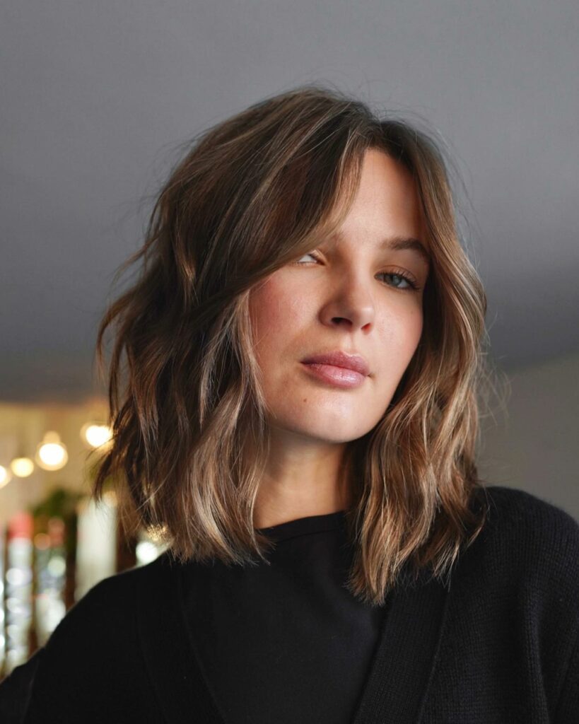 25 Long Layers With Curtain Bangs Hair Ideas to Try in 2024 22 Shaggy Lob with Curtain Bangs