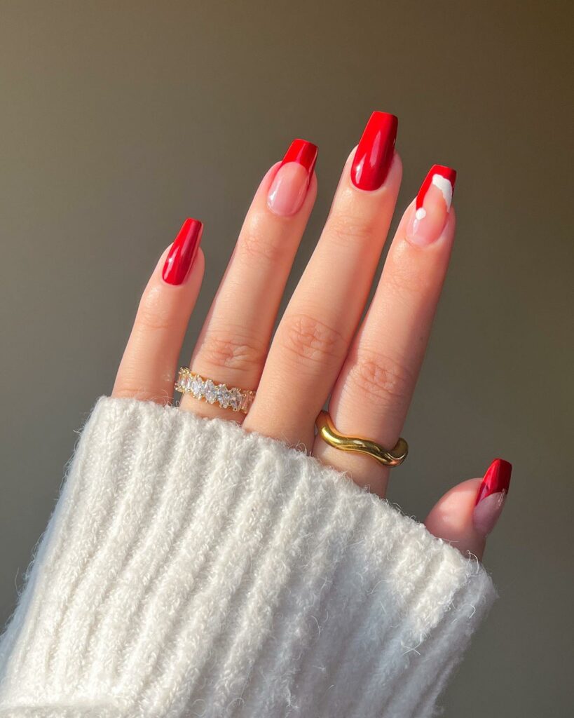 40 Latest Trendy Nail Ideas To Try In 2024! 20 Red Coffin Trendy Nails with Santa Hat