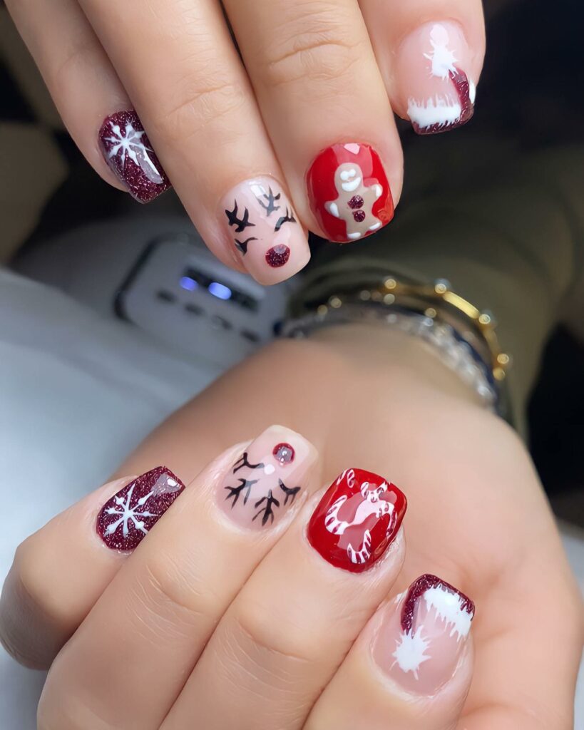 Celebrate with 33 Short Christmas Nail Ideas in 2024 14 Christmas Inspo