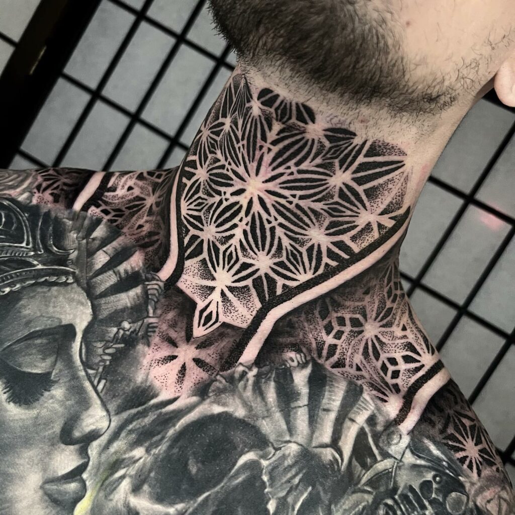 90 Latest Neck Tattoo Ideas To Inspire You In 2024! 47 Geometric Neck Blueprint