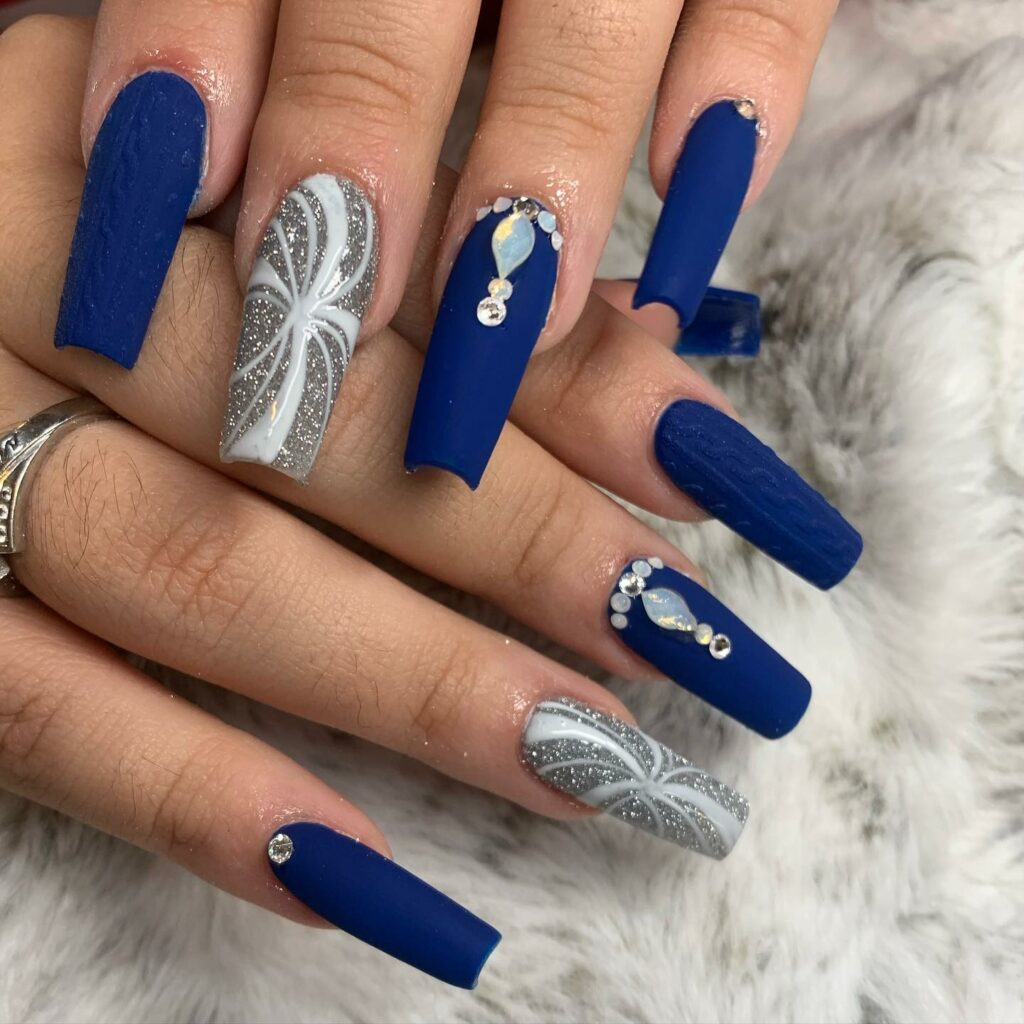 21 Latest Matte Blue Nail Ideas For 2024! 23