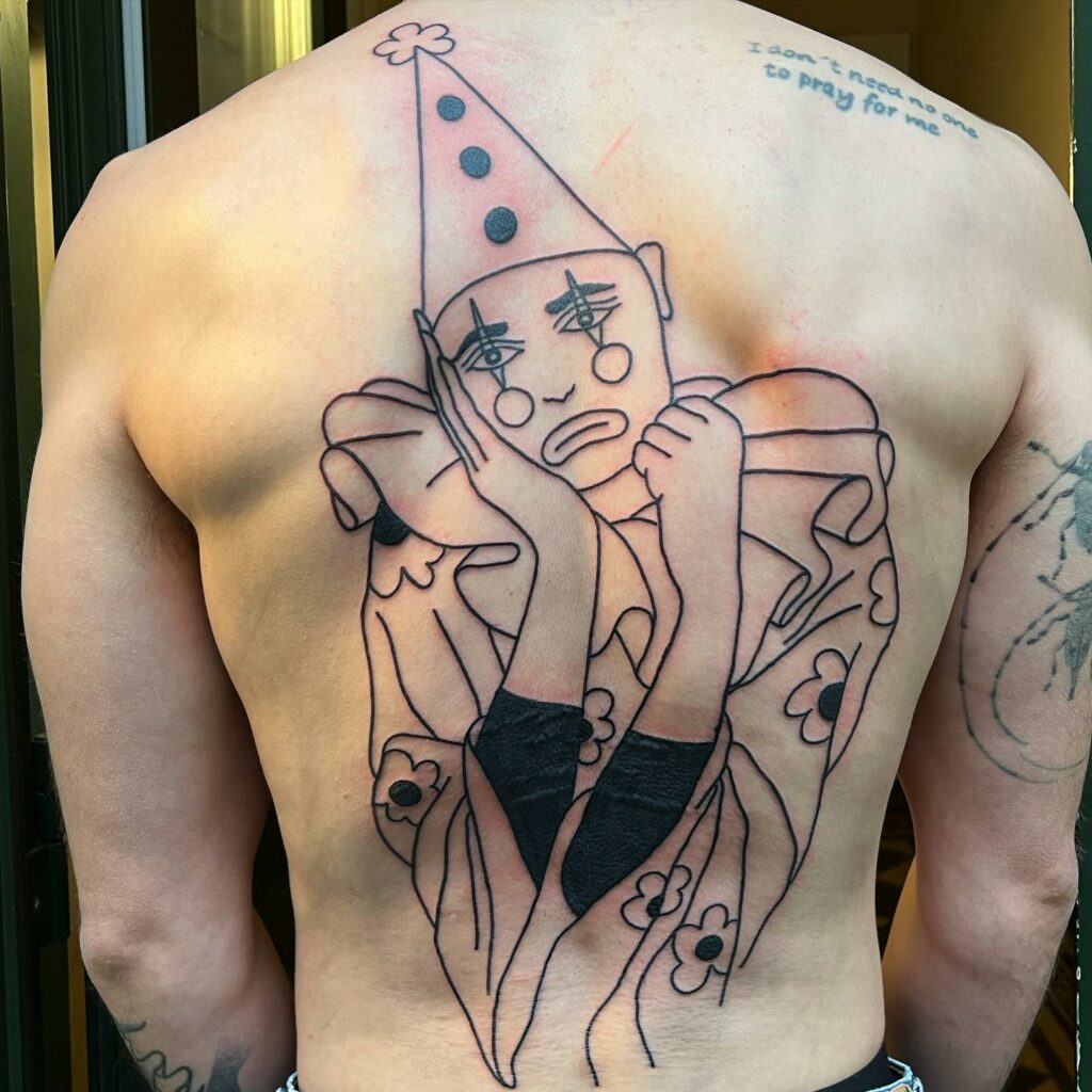 AMAZING CLOWN TATTOO IDEAS & THEIR MEANINGS 12 Sad/Crying Clown Tattoos
