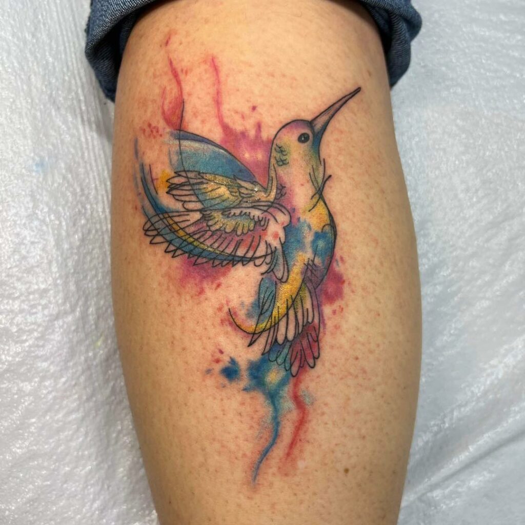 Beautiful Bird Tattoos For Women 11 Watercolor Hummingbird