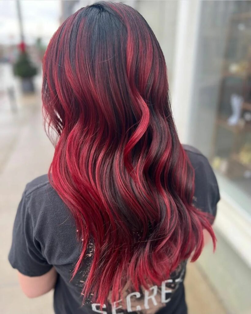 35 Dark Red Hair Ideas to Add Drama to Your Look in 2024 11 Red with Dark Roots
