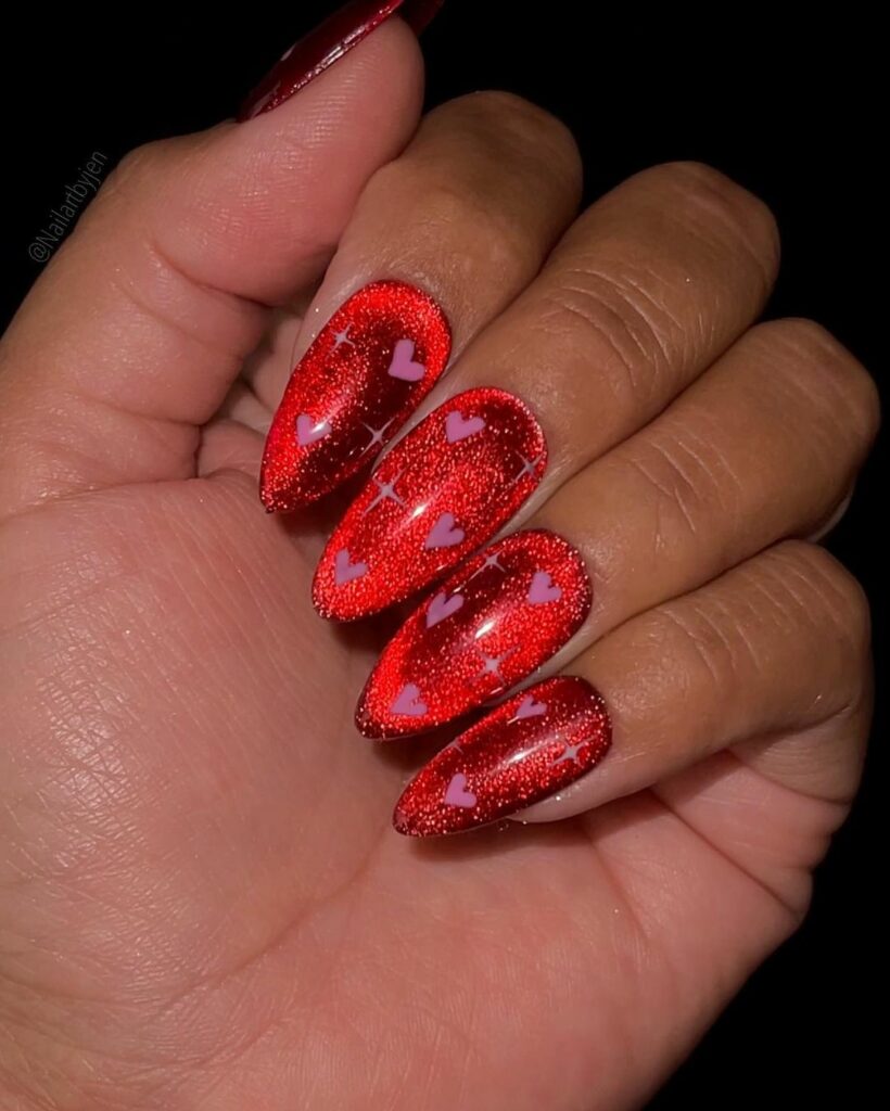 18 Latest Heart Shape Nail Designs To Try For Valentine's Day 2024! 26