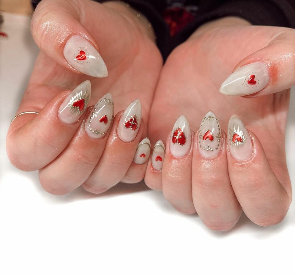18 Latest Heart Shape Nail Designs To Try For Valentine's Day 2024! 19