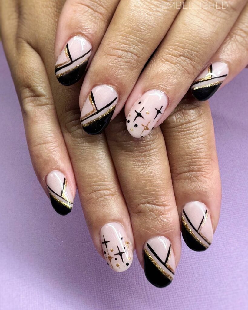 Indulge in 35 Black And Pink Nail Designs To Try in 2024 36 Triangle Nails