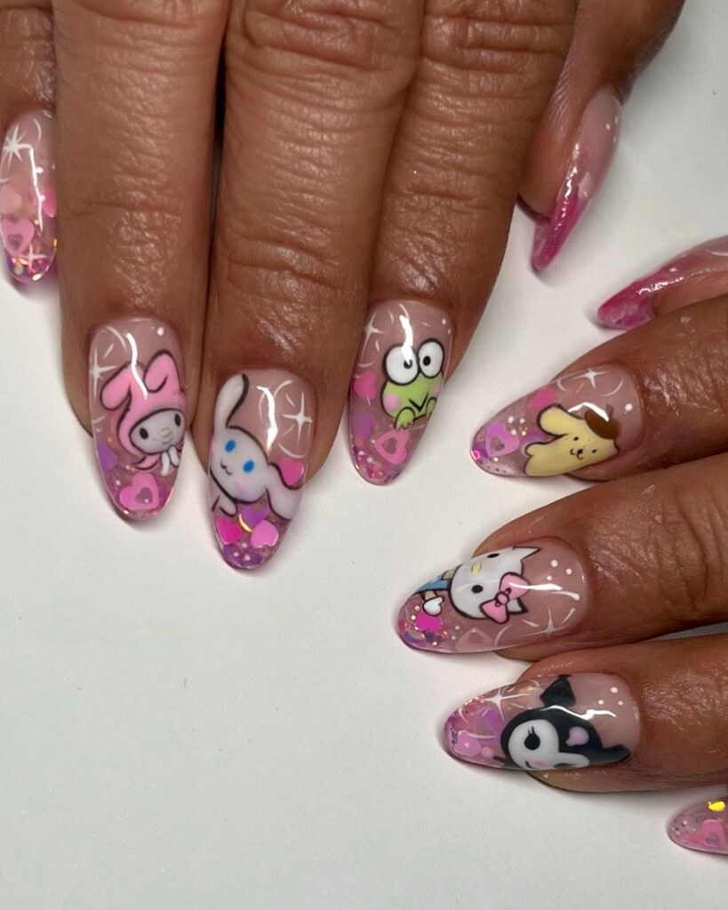 Embrace 40 Anime Nail Designs in 2024 46 Beach Vibes With Sanrio Characters